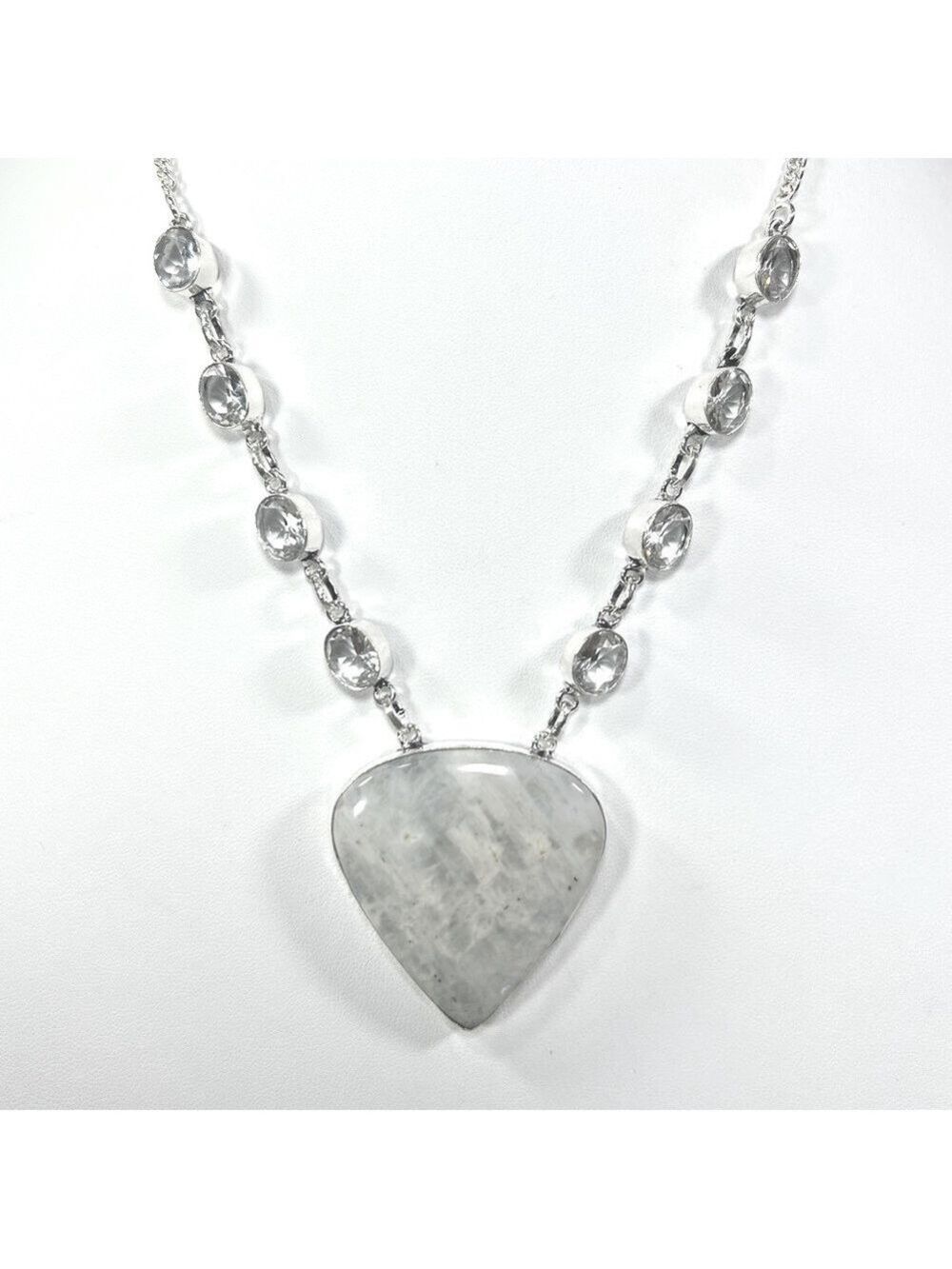 Moonstone Large Stone 925 Gemstone Necklace